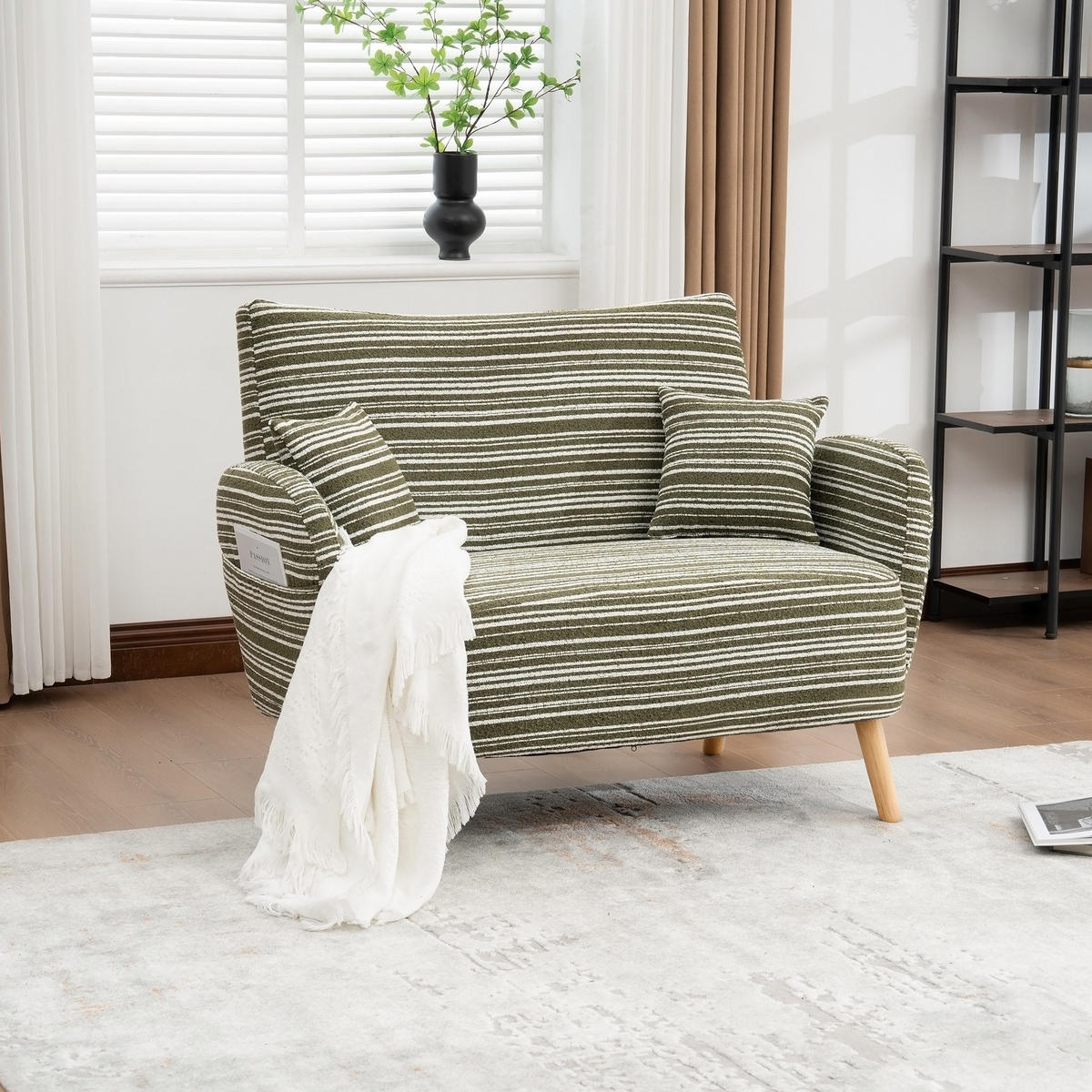 BIG SESSEL,Relaxsessel,Loungesofa,XXL-Sessel,Bouclé,Grün - Grün, Textil (121/63/81.5cm) - LVHOM