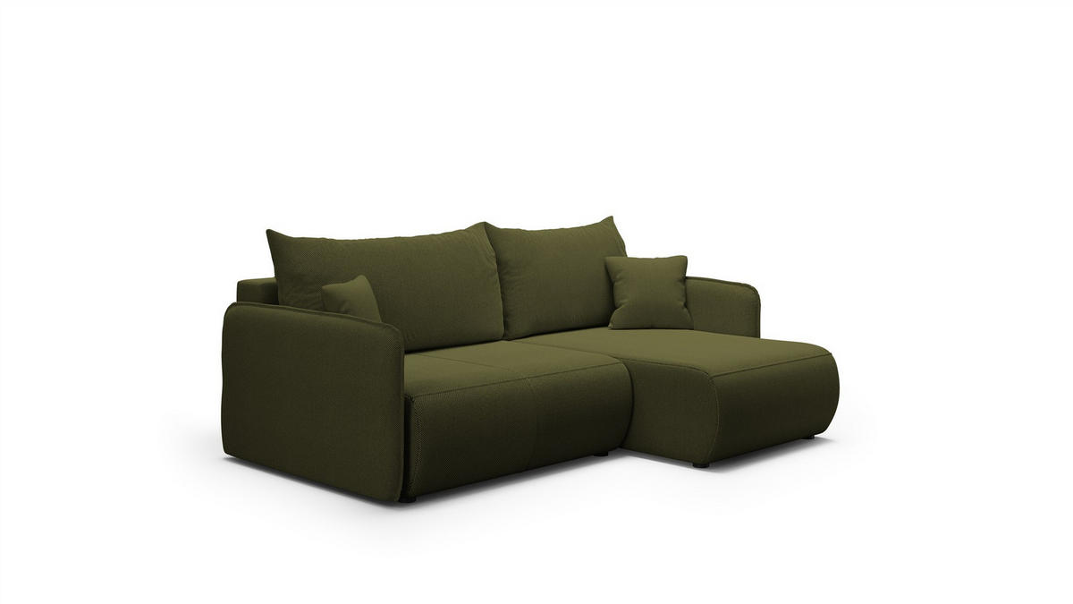 ECKSOFA Calgary - Grün, Holzwerkstoff/Textil (207/148cm) - Fun Möbel