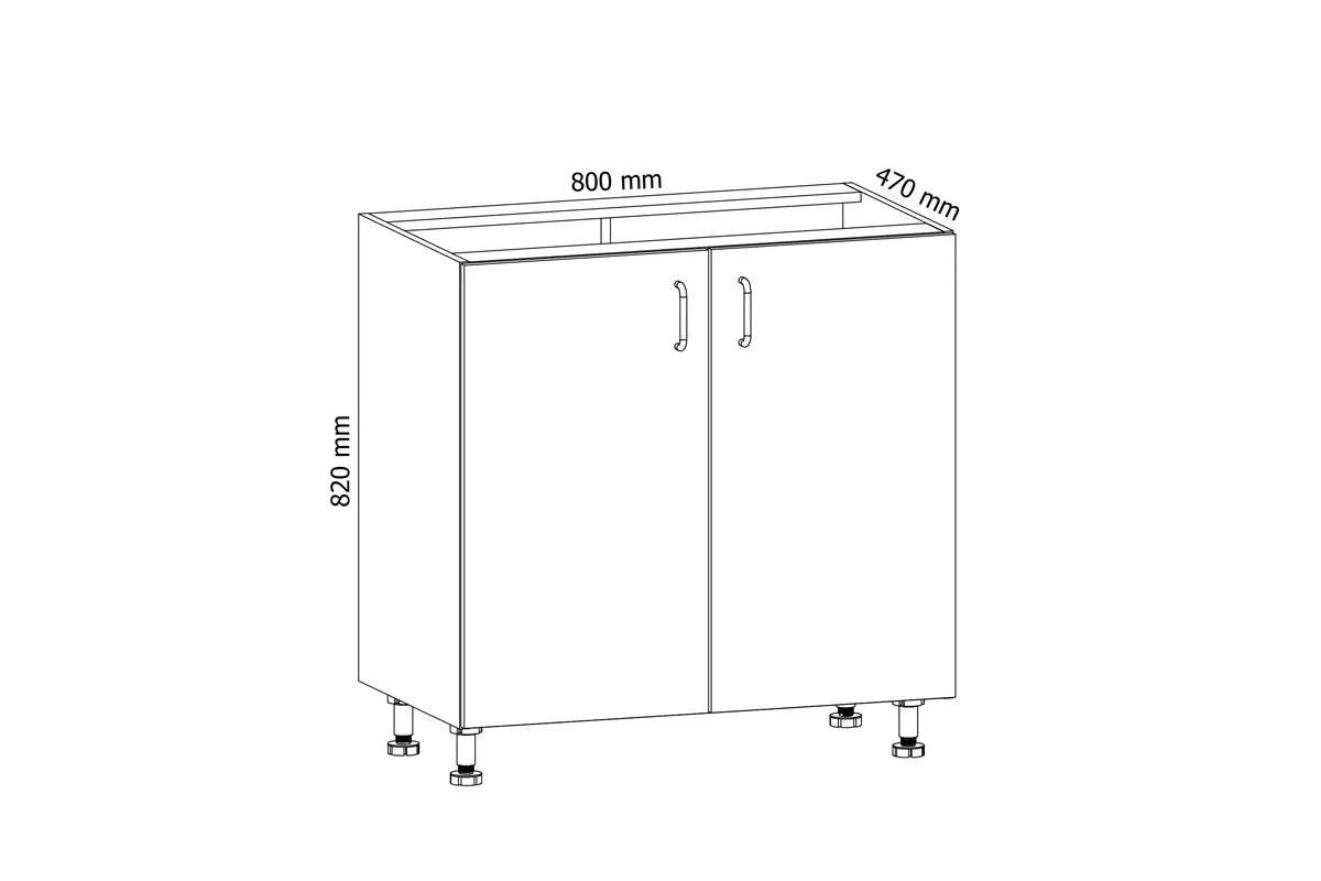 UNTERSCHRANK – 80 cm – D80 – Velmora – Weiß / Weiß Hochglanz - Weiß Hochglanz, Holzwerkstoff (80/82/47cm) - ROYAL24_MARKT
