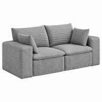 SOFA modular 180 cm Stoff Grey - Grau, Kunststoff (90/60/180cm) - Meubliv