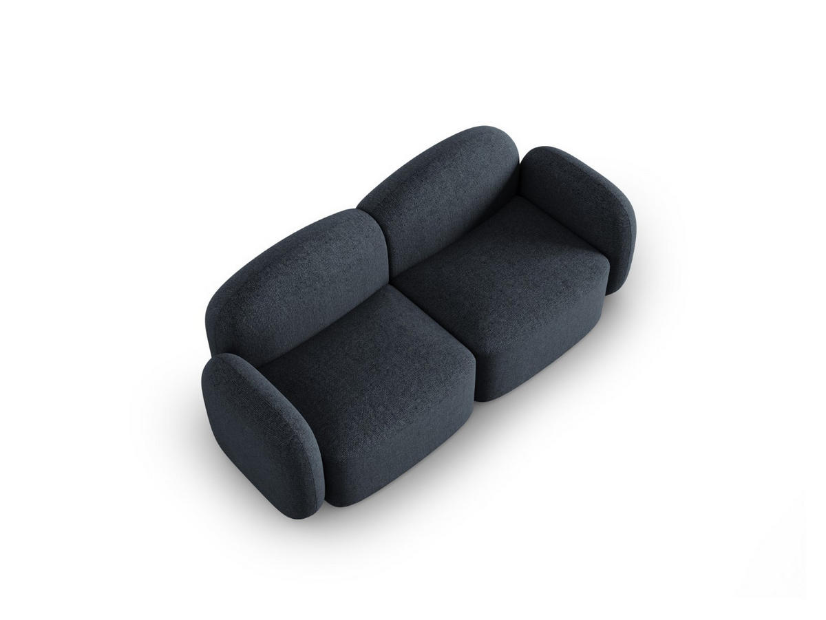 SOFA Blair aus Chenille-Stoff blau melange 2 Sitzplätze - Blau, Textil (87/80/194cm) - Micadoni