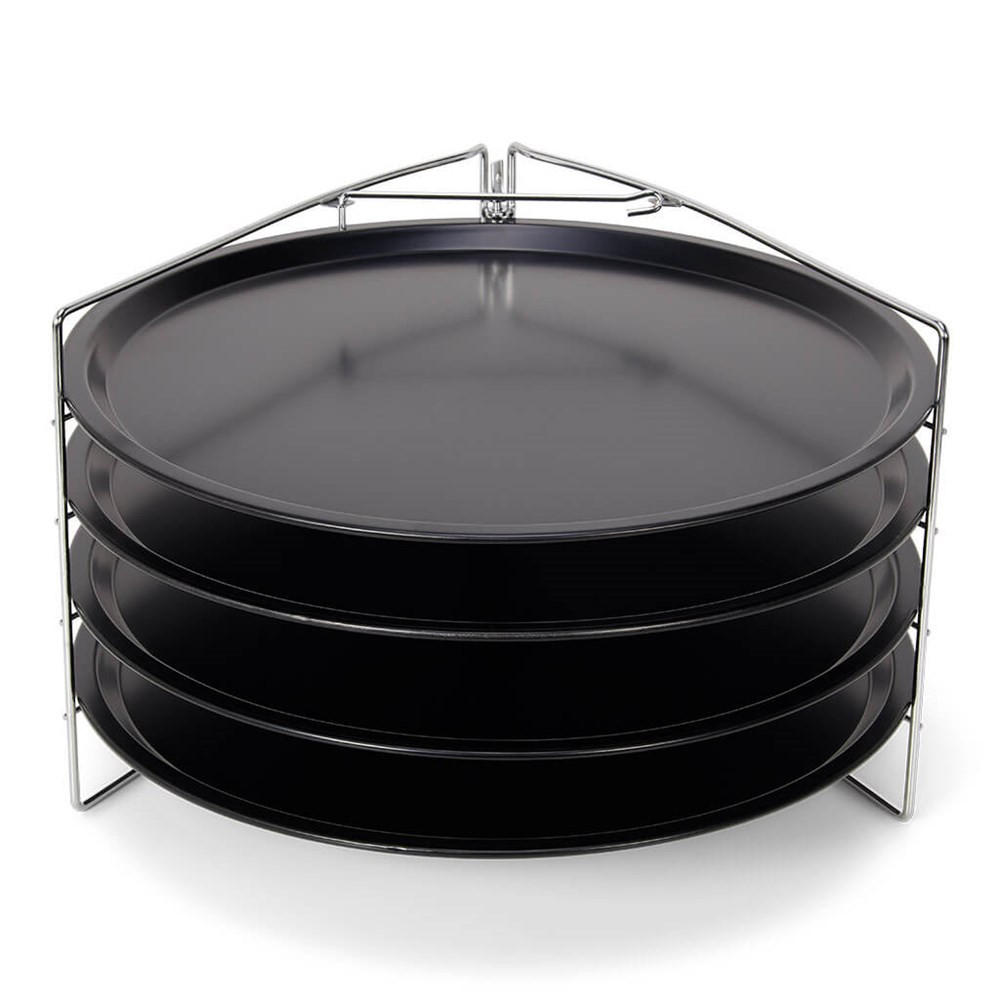 PIZZABLECHE Schwarz 4er-Set 33/33/5 cm PAT02896 - Schwarz, Metall (33/5/33cm) - Patisse 