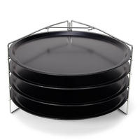 PIZZABLECHE Schwarz 4er-Set 33/33/5 cm PAT02896 - Schwarz, Metall (33/5/33cm) - Patisse 