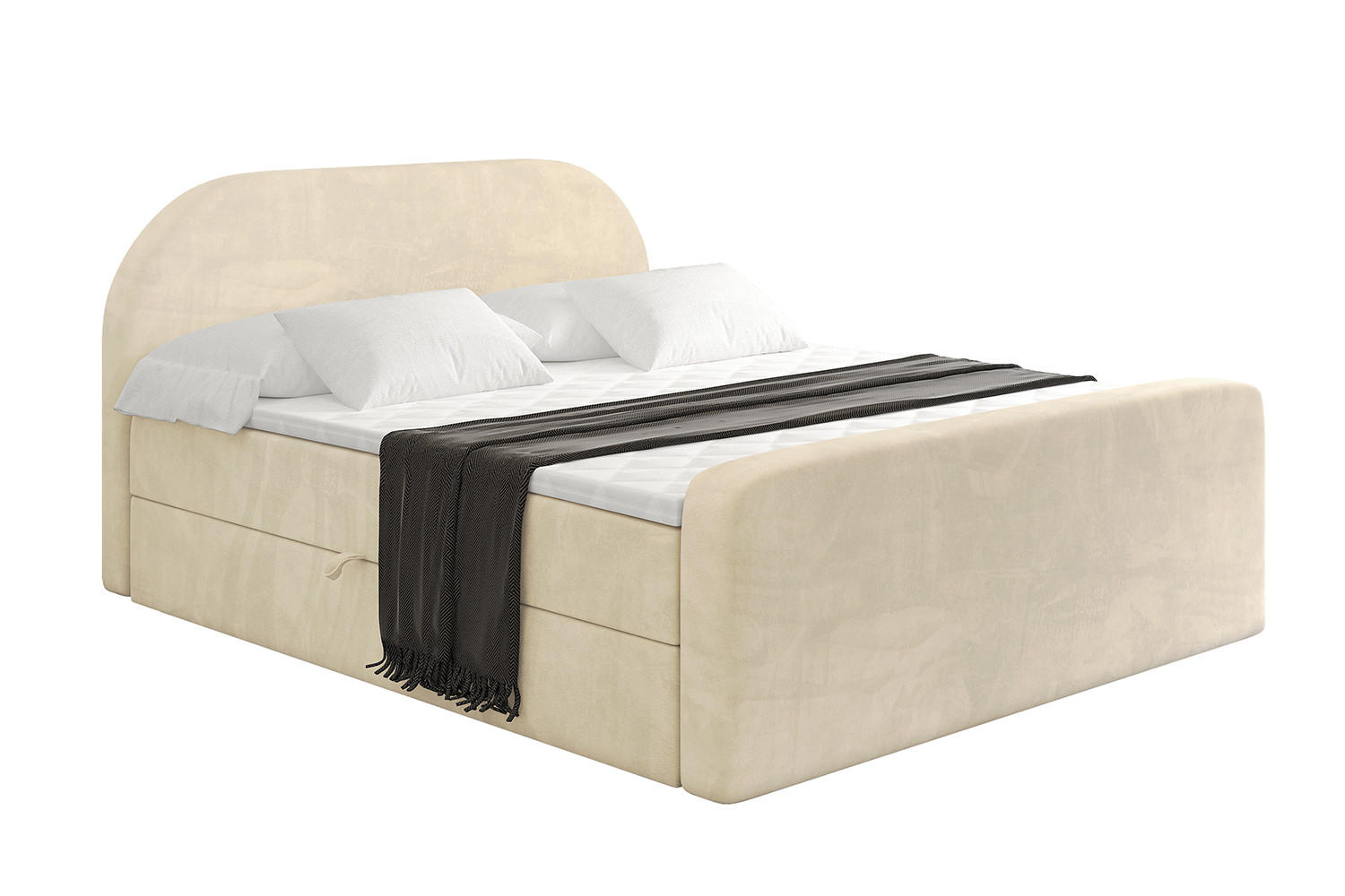 BOXBETT mit Matratze und Lattenrost - NOX-Z - 140x200 - Beige Monolith - Beige, Holzwerkstoff (140/200cm) - ALTDECOR