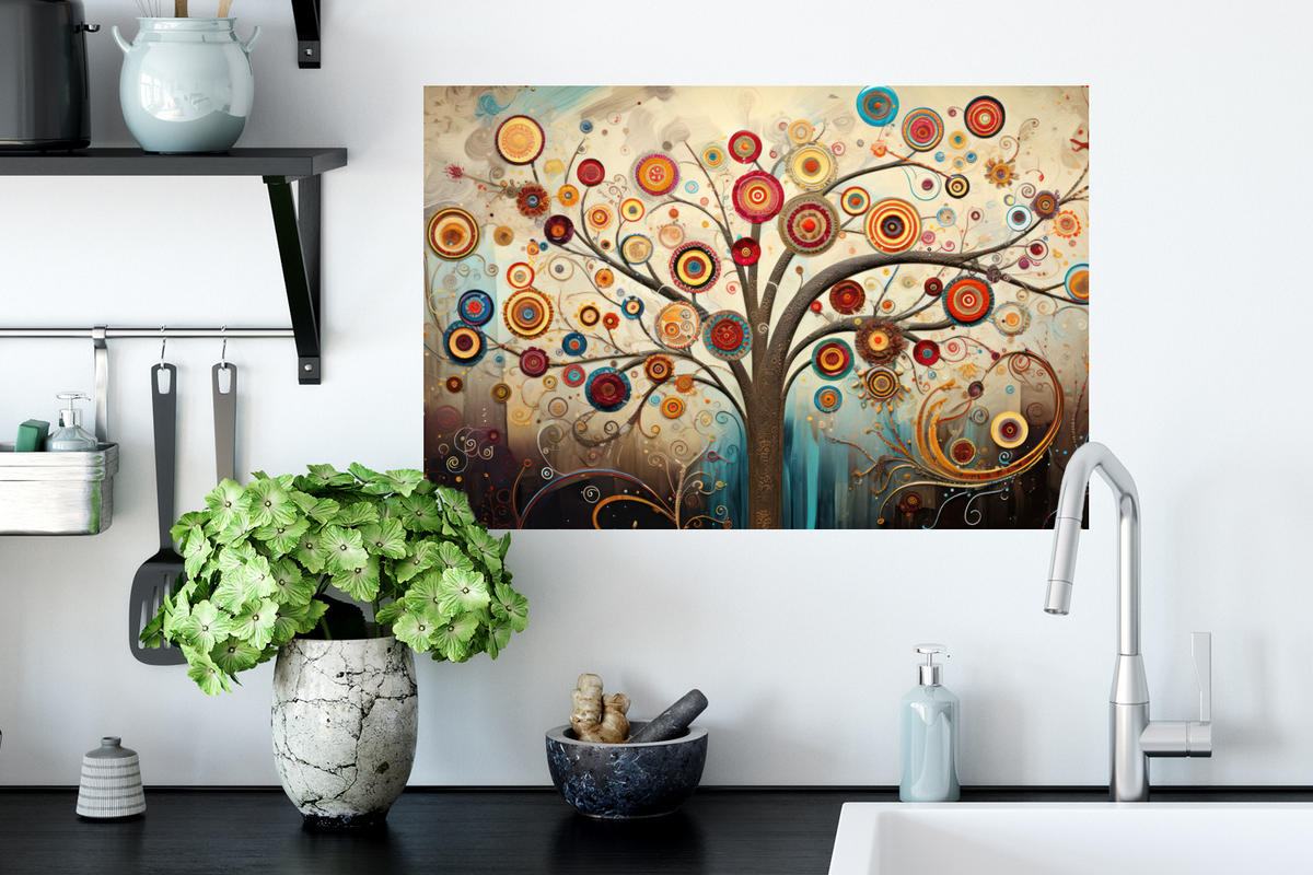 WANDTATTOO Baum - Baum des Lebens - Farbe 60x40 cm - Braun, Kunststoff (60/40/0.1cm) - MuchoWow