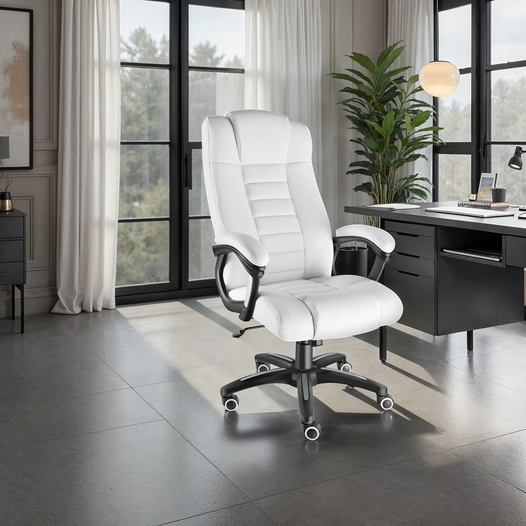 Thumbnail - tectake Bürostuhl, Weiß, Textil, 49x50x52 cm, Arbeitszimmer, Bürostühle, Drehstühle