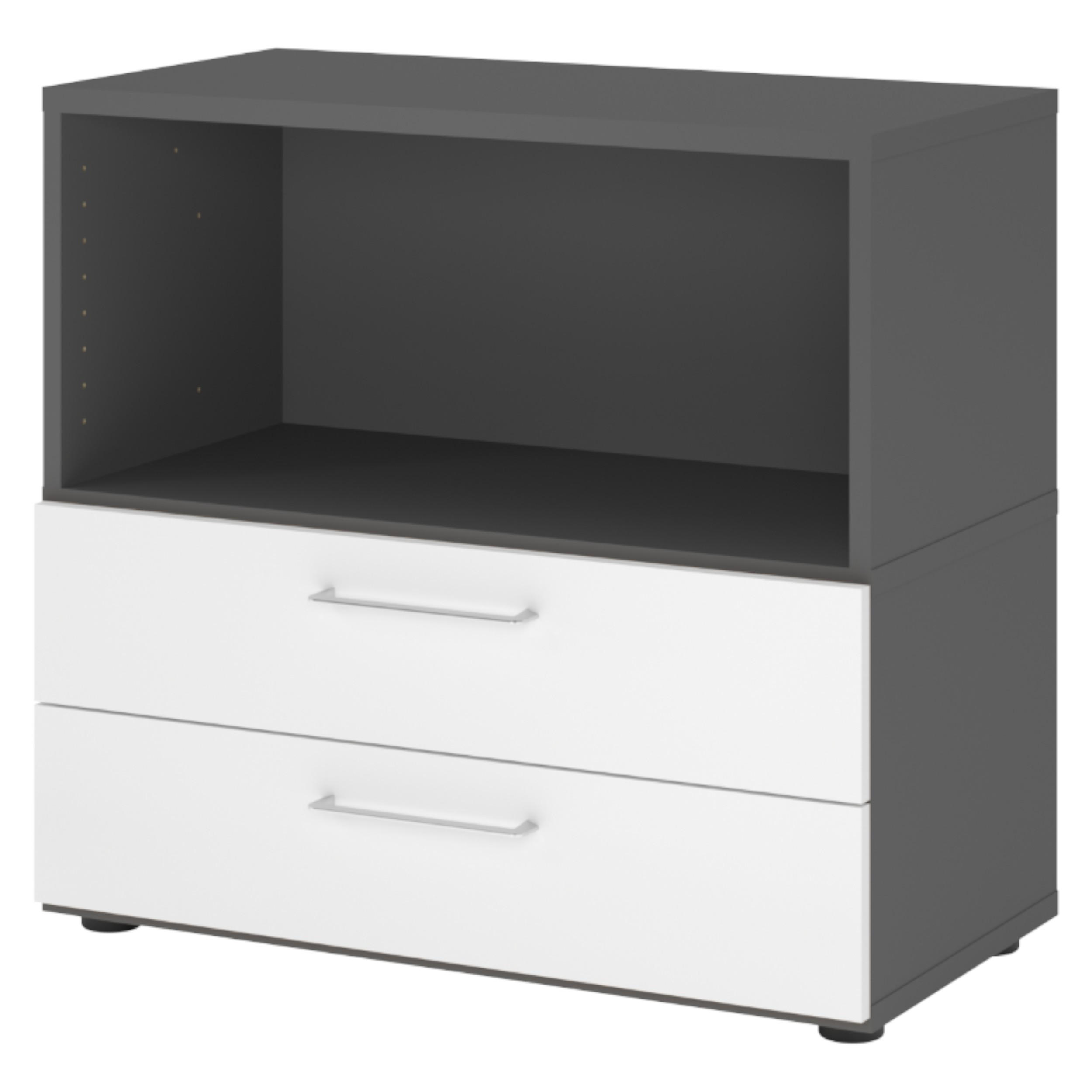 bümö Aktenschrank Graphit, Weiß 80x74.8x41.7 cm