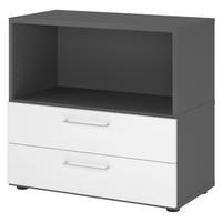 AKTENSCHRANK klein mit Schubladen 41,7/80/74,8 cm in Graphitfarben/Weiß - Graphitfarben/Weiß, Holzwerkstoff (80/74.8/41.7cm) - bümö
