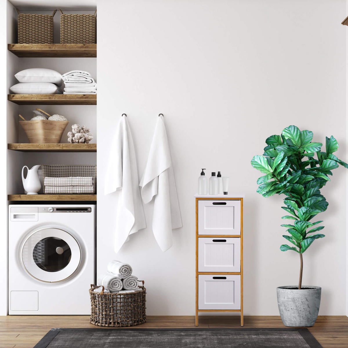 NACHTTISCH Weiß 30/32/86 cm - Weiß, Holzwerkstoff (30/86/32cm) - Mobili Rebecca