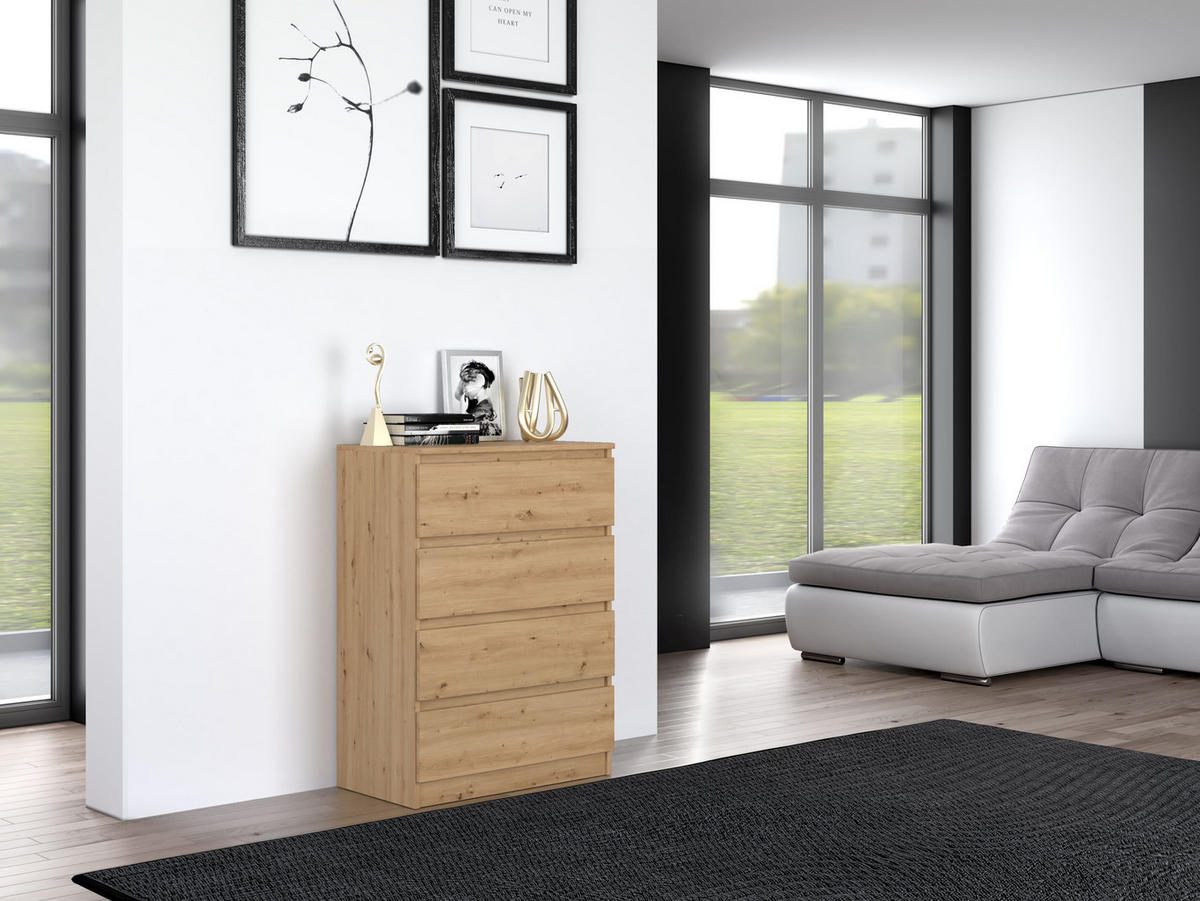 KOMMODE 4 SCHUBLADEN M4 - EICHE ARTISAN - Eiche Artisan, Holzwerkstoff (70/97/40cm) - CDF