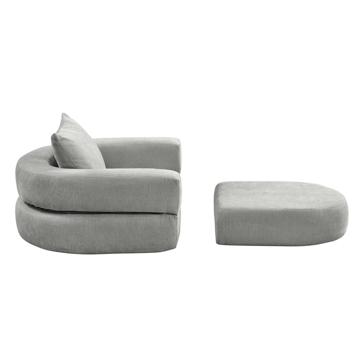 SOFA modular Chenille Light Grey - Hellgrau, Holzwerkstoff (90/41/101cm) - Meubliv