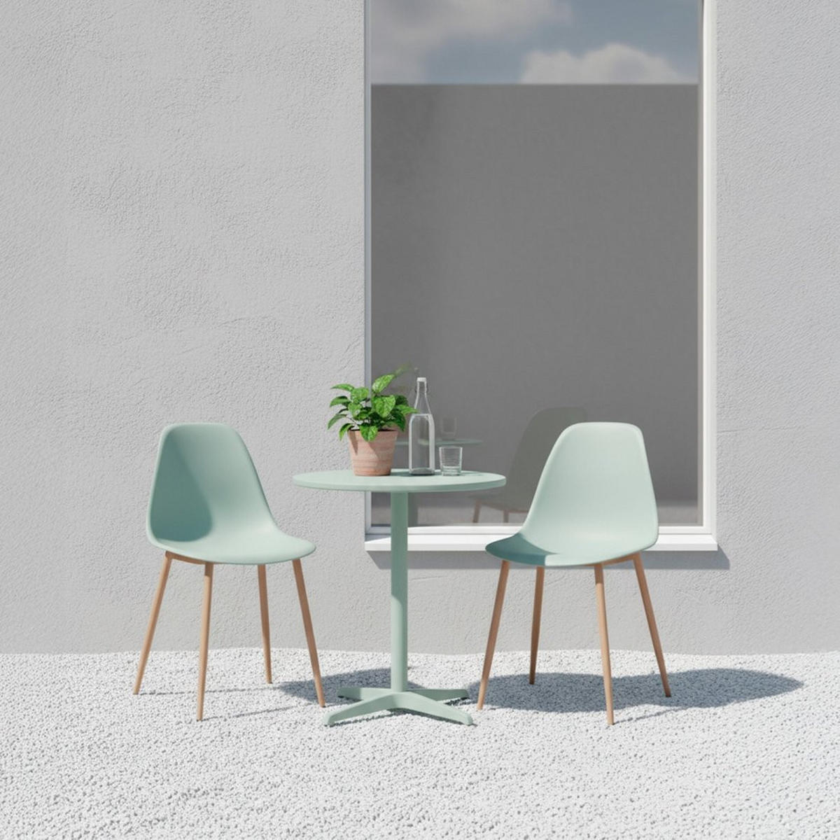 STUHL FÜR DRAUSSEN Nina Grün 45 cm x 80 cm - Grün, Kunststoff (45/80/53cm)