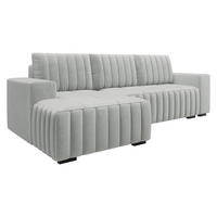 ECKSOFA Hugo, Seite: Links - Dunkelbraun/Silberfarben, Holz/Textil (240/140cm)
