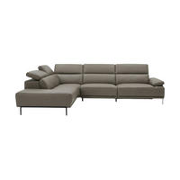 ECKSOFA Fiesta Echtleder Greige - Greige, Leder/Metall (220/282cm)