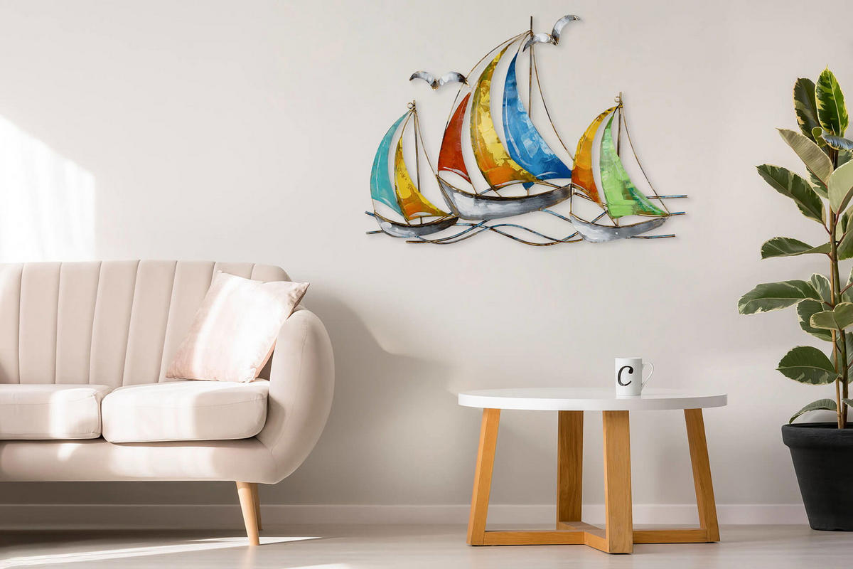 WANDDEKO Bunt 100/75 cm - Multicolor, Metall (2.6/75/3cm) - KUNSTLOFT