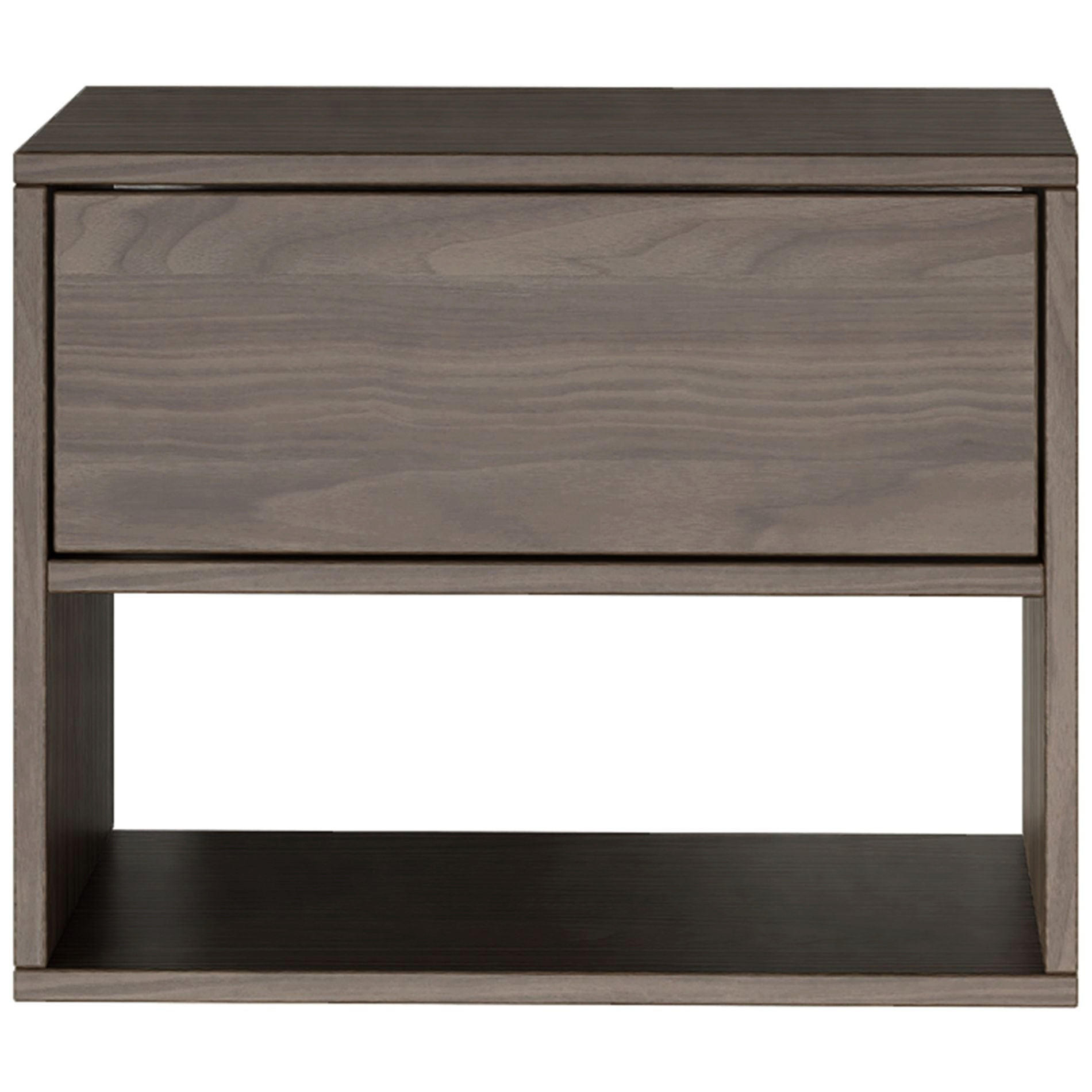 NACHTTISCH hängend Framme Walnuss Holzoptik mit Fach, 50 cm - Dunkelbraun, Holzwerkstoff (50/40/36cm) - Selsey