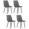 STUHL SCANNO 4-er Set, Grau, mit Samtstoff gepolstert - Anthrazit, Textil/Metall (45/89/53cm) - Komodee