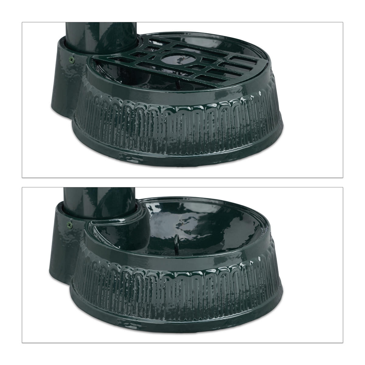 STANDBRUNNEN - Dunkelgrün, Metall (30.5/25/61cm) - Relaxdays