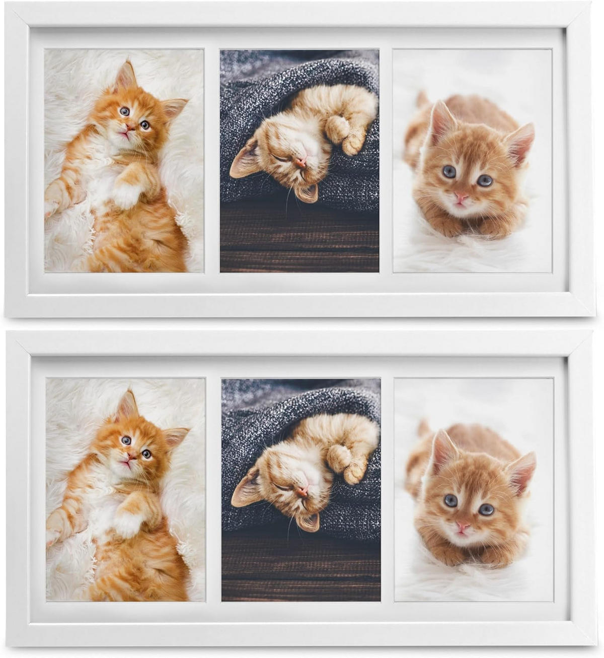 BILDERRAHMEN Galeria 10x15cm Weiß (2tlg) - Weiß, Holzwerkstoff (20/2/37cm) - BoMoe