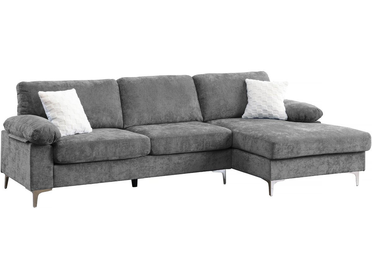 ECKSOFA jade Hellgrau - Grau, Textil (135/261cm) - Habitat Garten