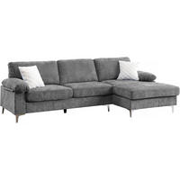 ECKSOFA jade Hellgrau - Grau, Textil (135/261cm) - Habitat Garten