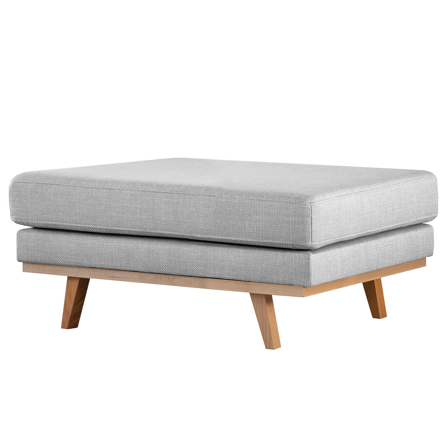 POLSTERHOCKER - Buchefarben/Hellgrau, Textil (85/43/60cm) - home24