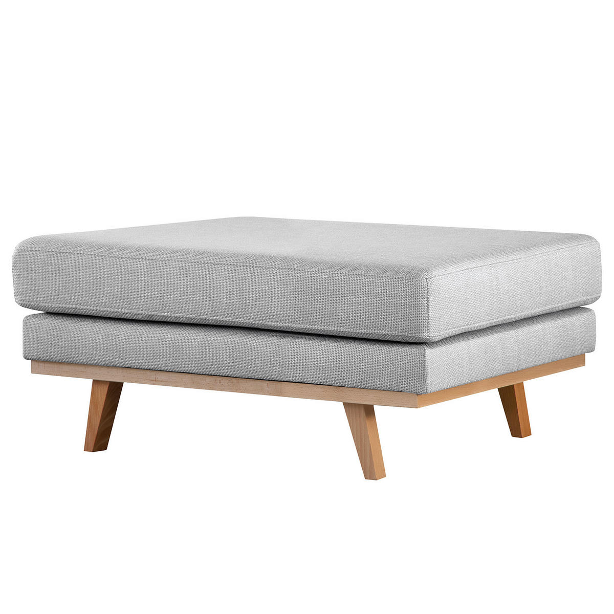 POLSTERHOCKER - Buchefarben/Hellgrau, Textil (85/43/60cm) - home24