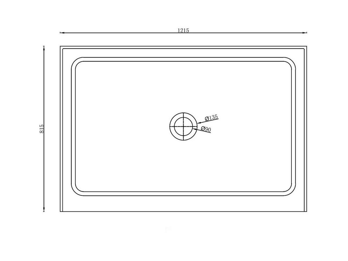 DUSCHTASSE - Beton - 121,5 x 81,5 x 9,5 cm - RIAZOS - Grau, Stein (121.5/9.5/81.5cm) - Vente-Unique