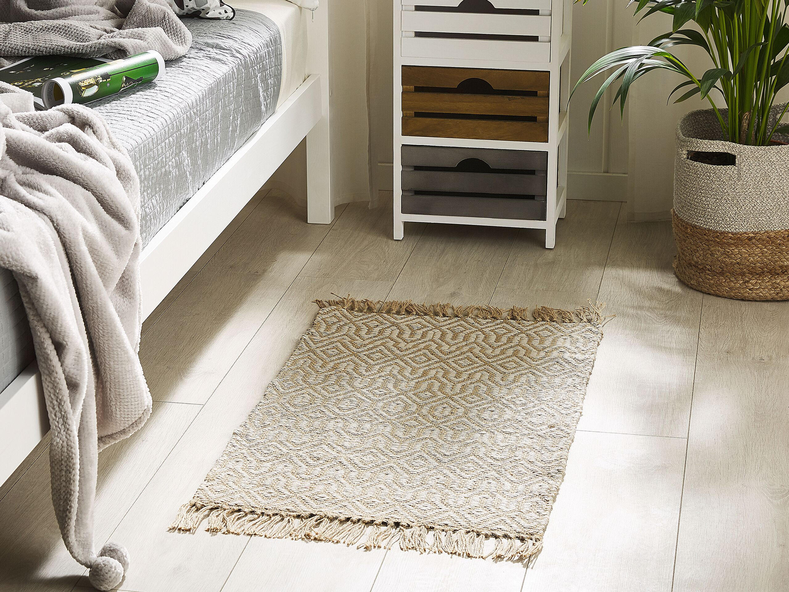 KURZFLOR-TEPPICH Pozanti 80/50 cm - Beige, Naturmaterialen (50/80cm) - Beliani