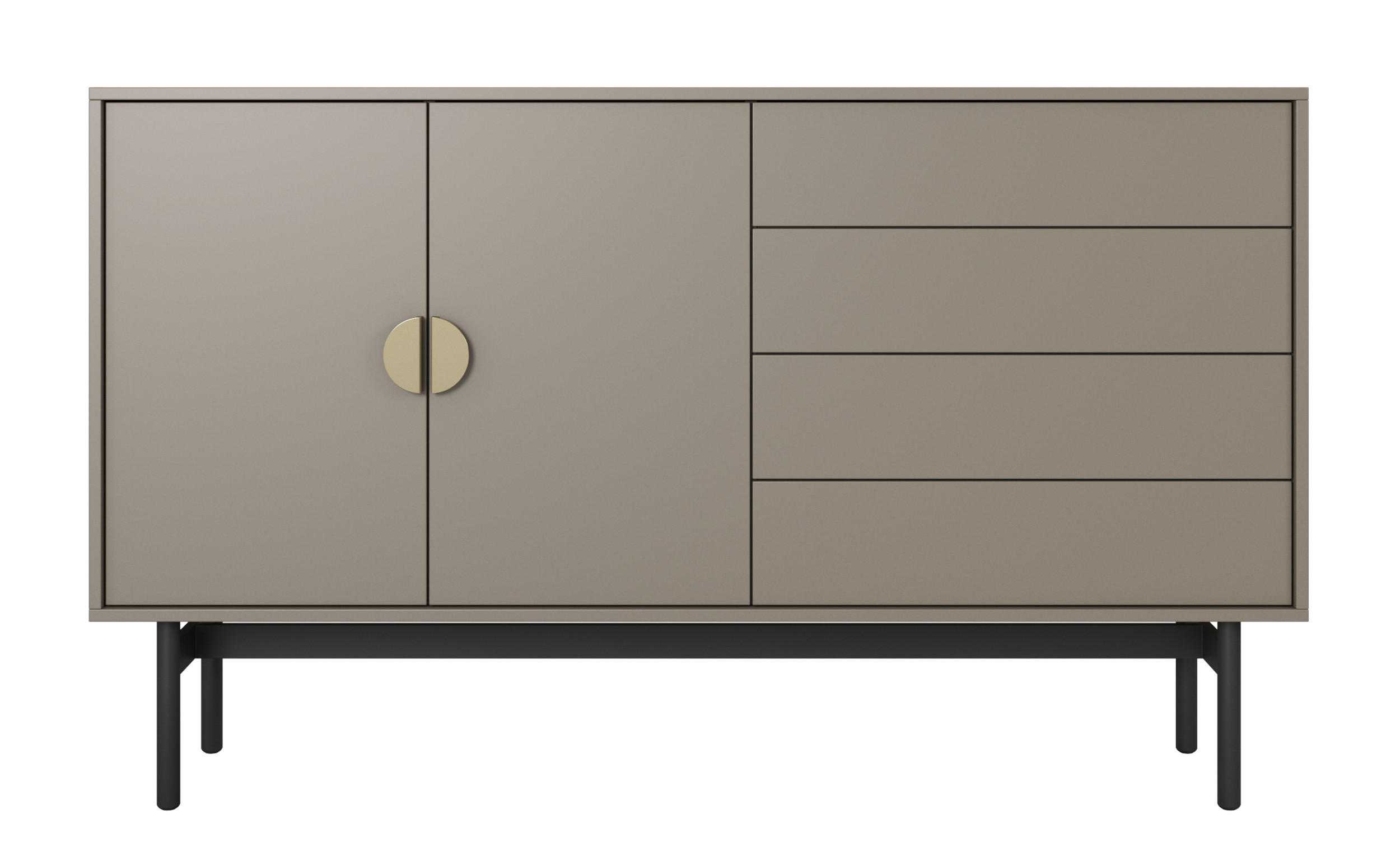 SIDEBOARD Stoon Steingrau 154 cm - Beige/Goldfarben, Holzwerkstoff/Metall (154/93/38cm) - Selsey