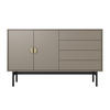 SIDEBOARD Stoon Steingrau 154 cm - Beige/Goldfarben, Holzwerkstoff/Metall (154/93/38cm) - Selsey