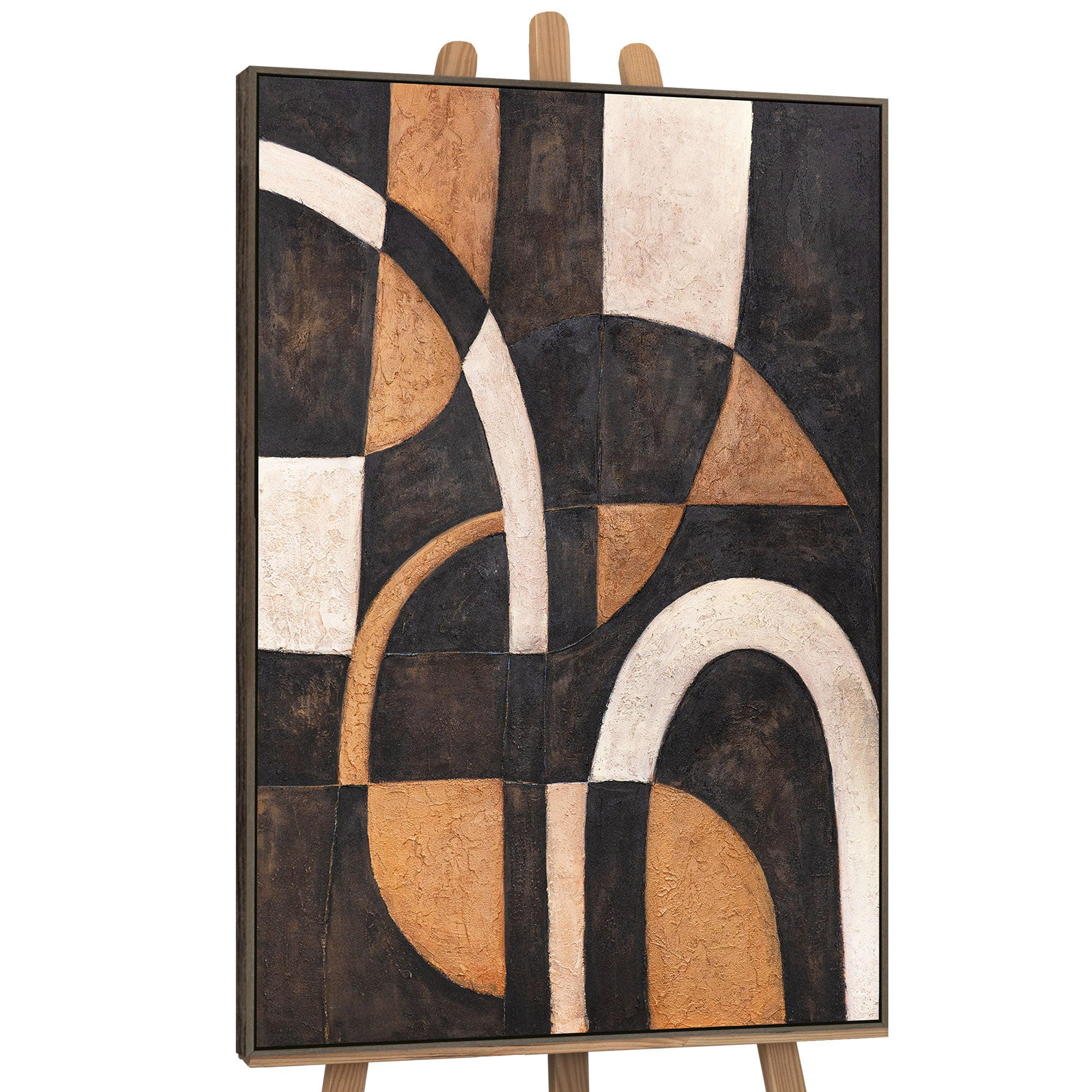 GEMÄLDE Harmonie der Kurven Schattenfugenrahmen Grau 120x80 cm - Grau, Holz (120/80cm) - YS-art gallery