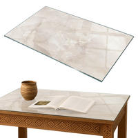 TISCHPLATTE 100x70 cm Marmorstrukturmuster - Creme, Glas (0.4/100/70cm) - TULUP