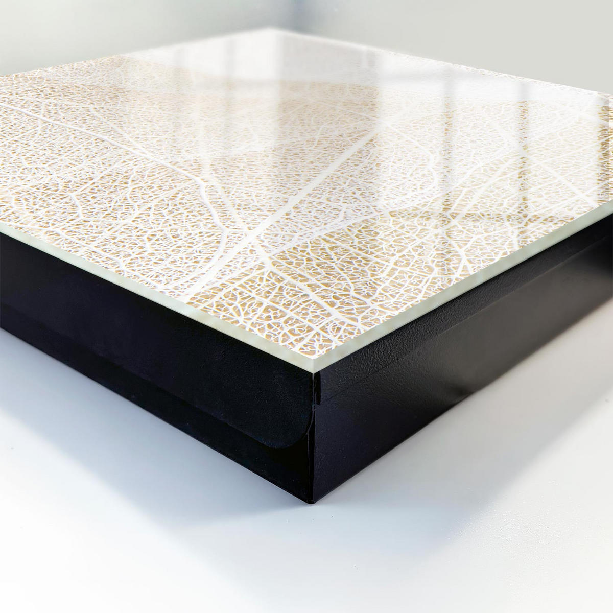 SCHLÜSSELBOX Schwarz 30x30 cm- Türöffnung nach rechts - Subtile Eleganz - Beige, Metall (30/30/5cm) - TULUP