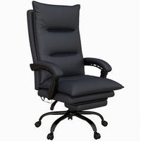 BÜROSTUHL mit Massagefunktion und Fußstütze höhenverstellbar Dunkelgrau - Dunkelgrau, Kunststoff (74/121.5/66cm) - Meubliv