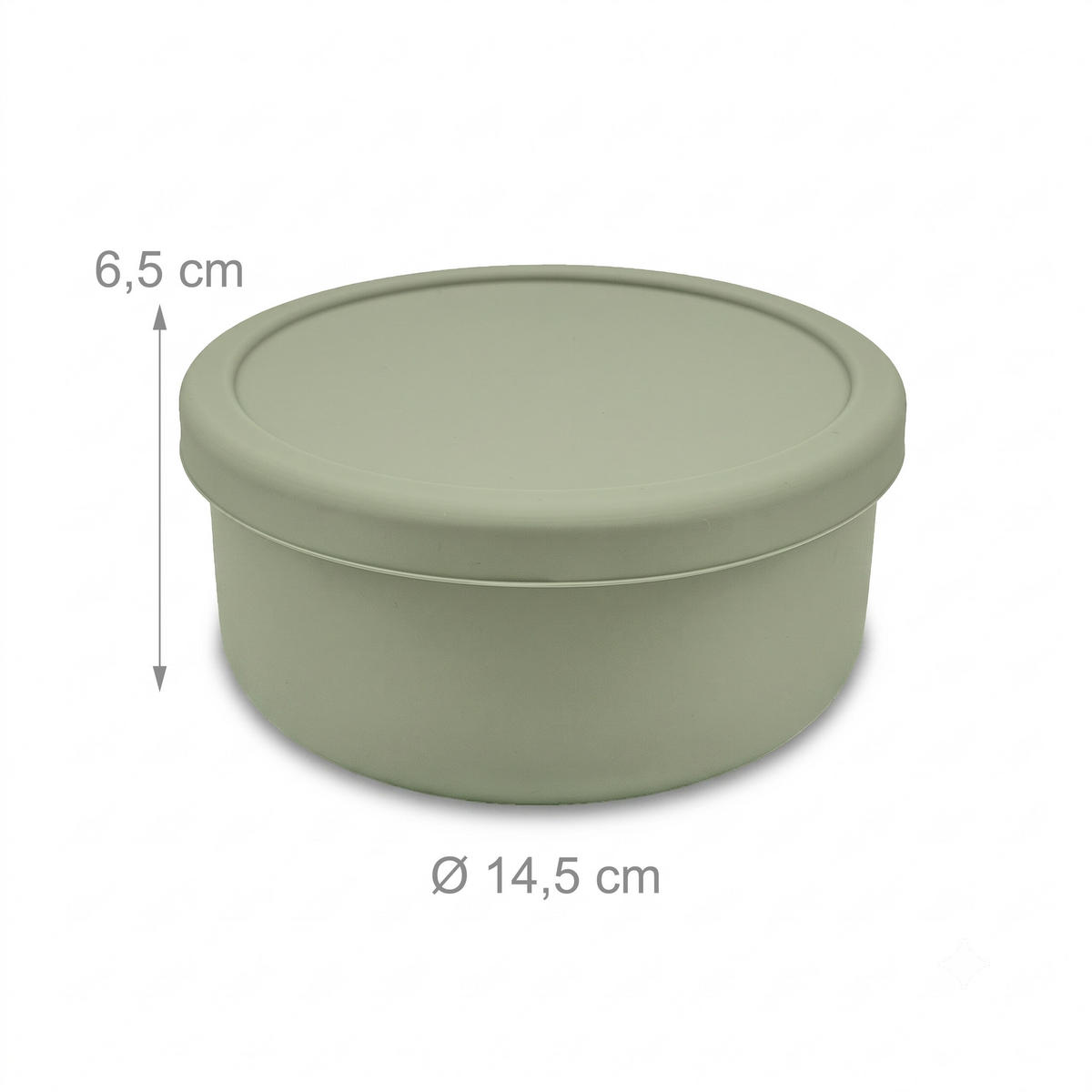 PIZZABALLENBOX Salbei 4er-Set Silikon mit Deckel - Dunkelgrün, Kunststoff (14.5/6.5/14.5cm) - Relaxdays