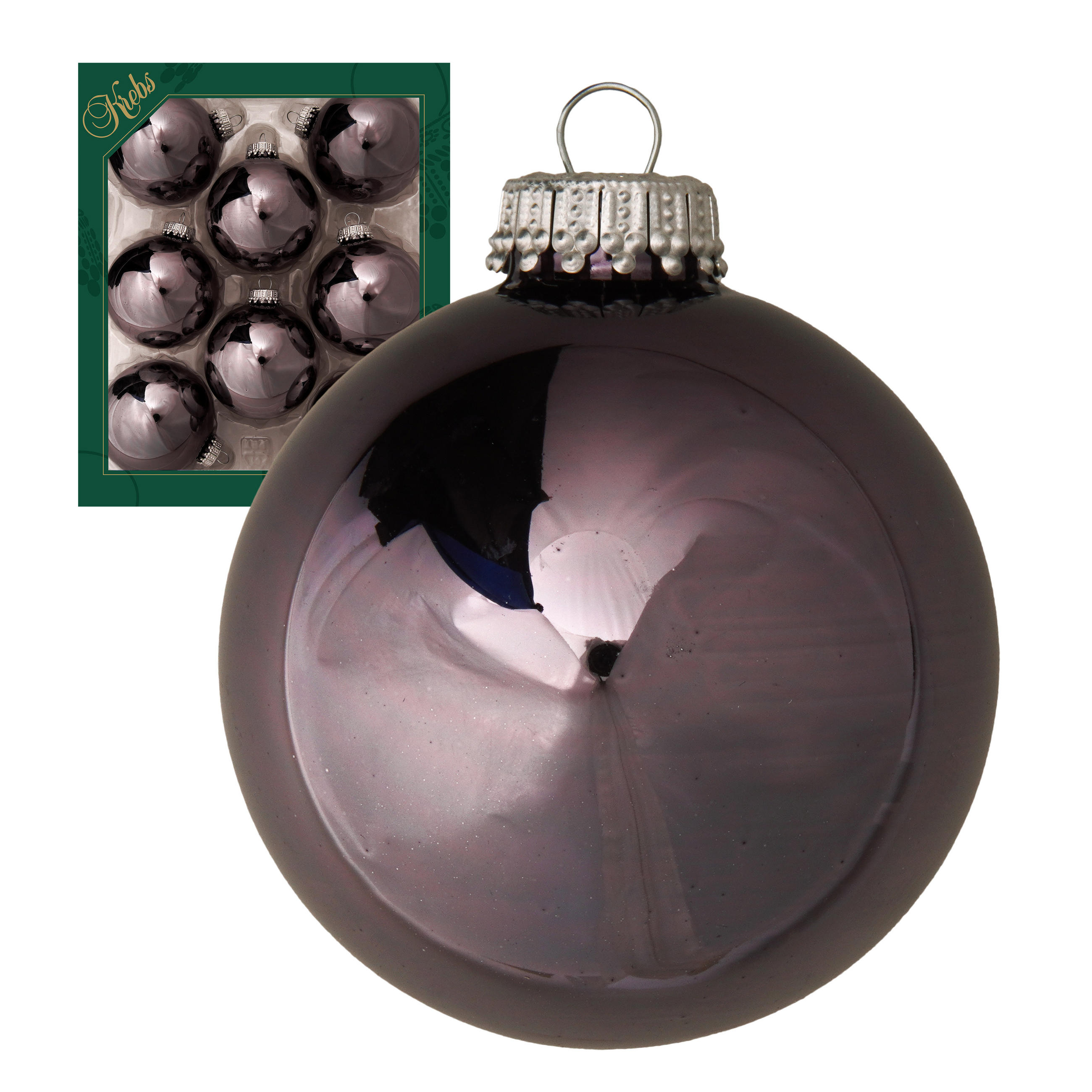 CHRISTBAUMKUGELN Uni-Design Titania Grau 7cm (Glas / 8 Stk.) - Grau, Glas (7/7/7cm) - Krebs Glas Lauscha
