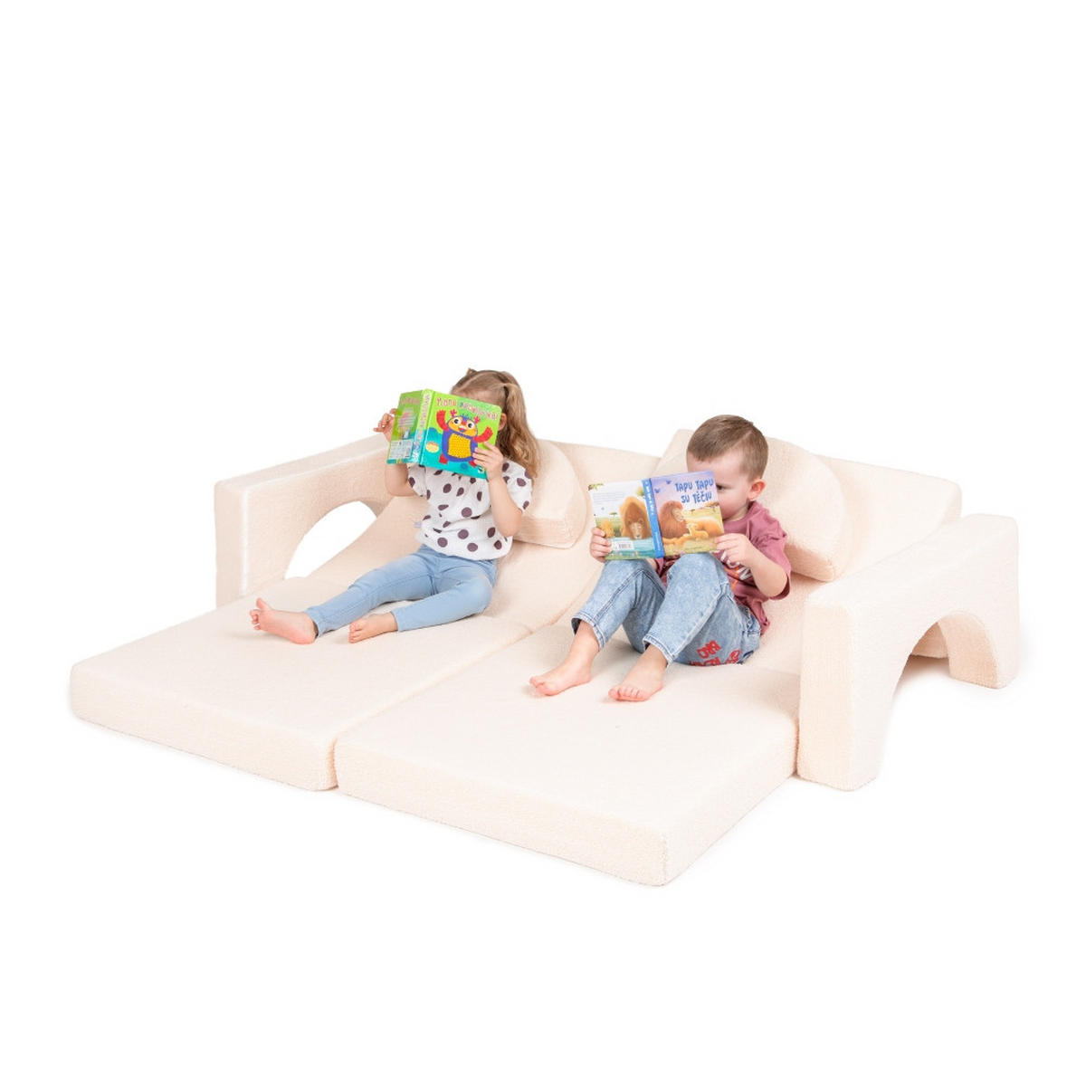 SPIELCOUCH - Sofa für Kinder - Beige, Textil (168/55/73cm) - KomfortKissen