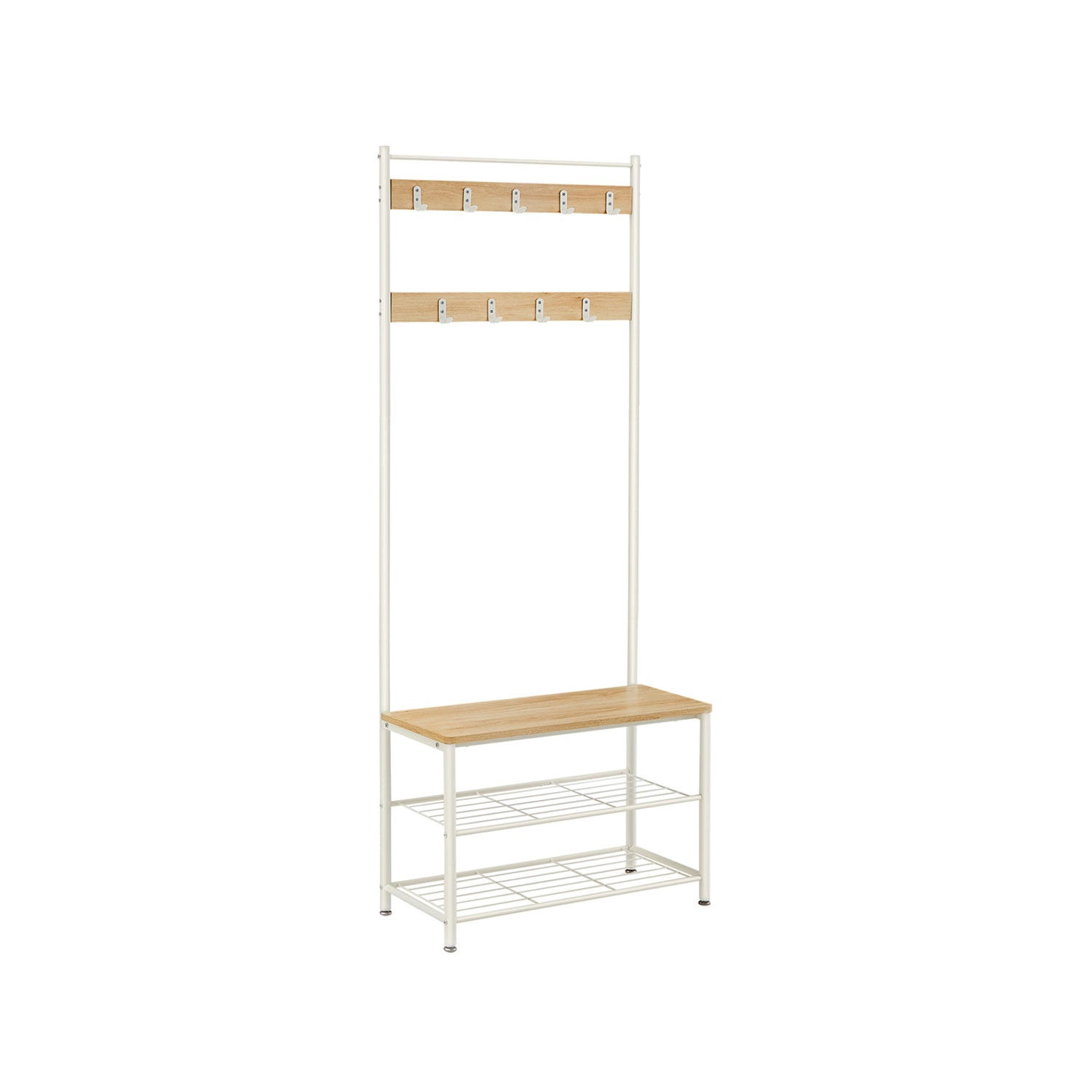 GARDEROBENSTÄNDER BUDAPEST - Weiß, Holzwerkstoff (70/175/32cm) - Hansiro