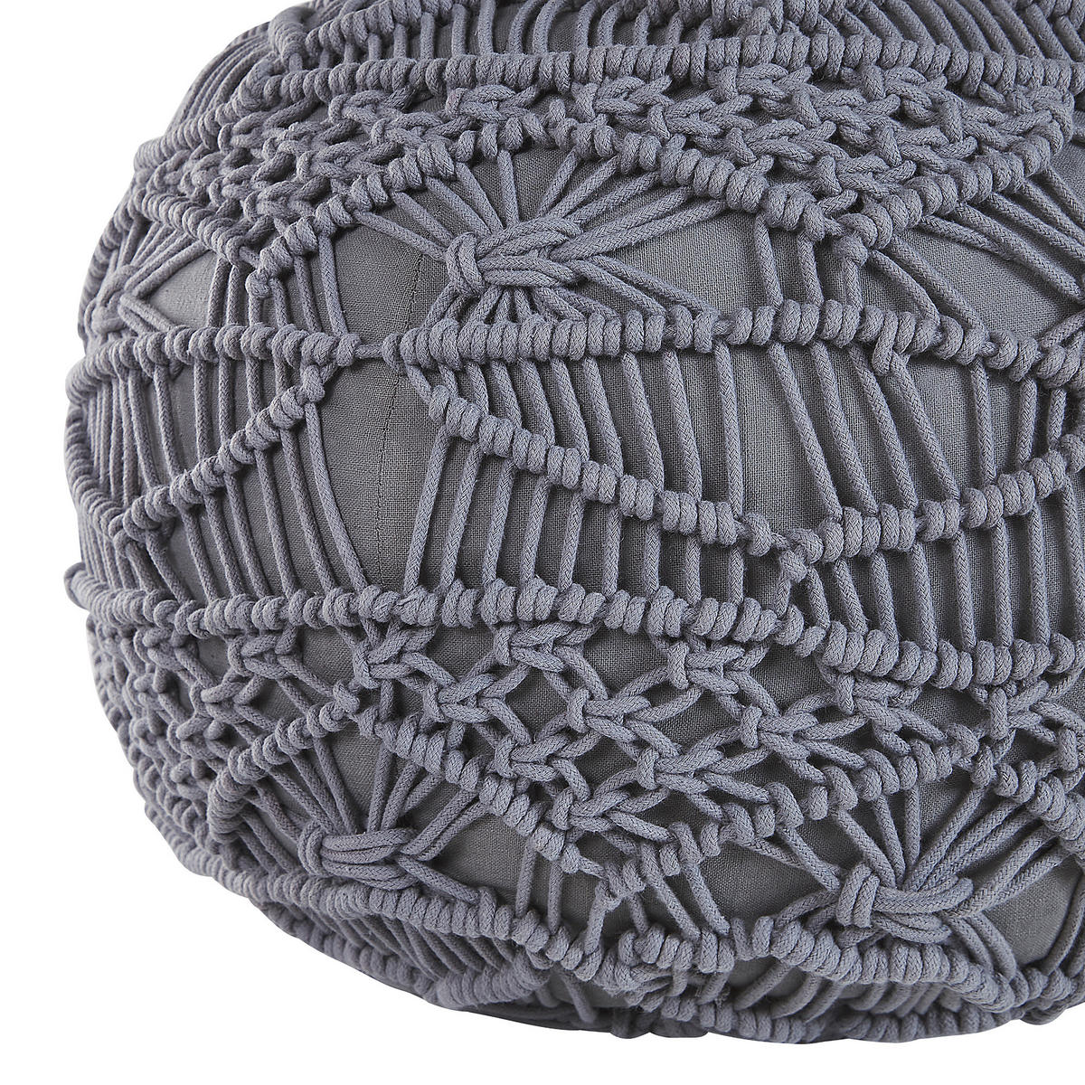 POUF Kayseri 40/40/40 cm - Grau, Naturmaterialien/Textil (40/40/40cm) - Beliani