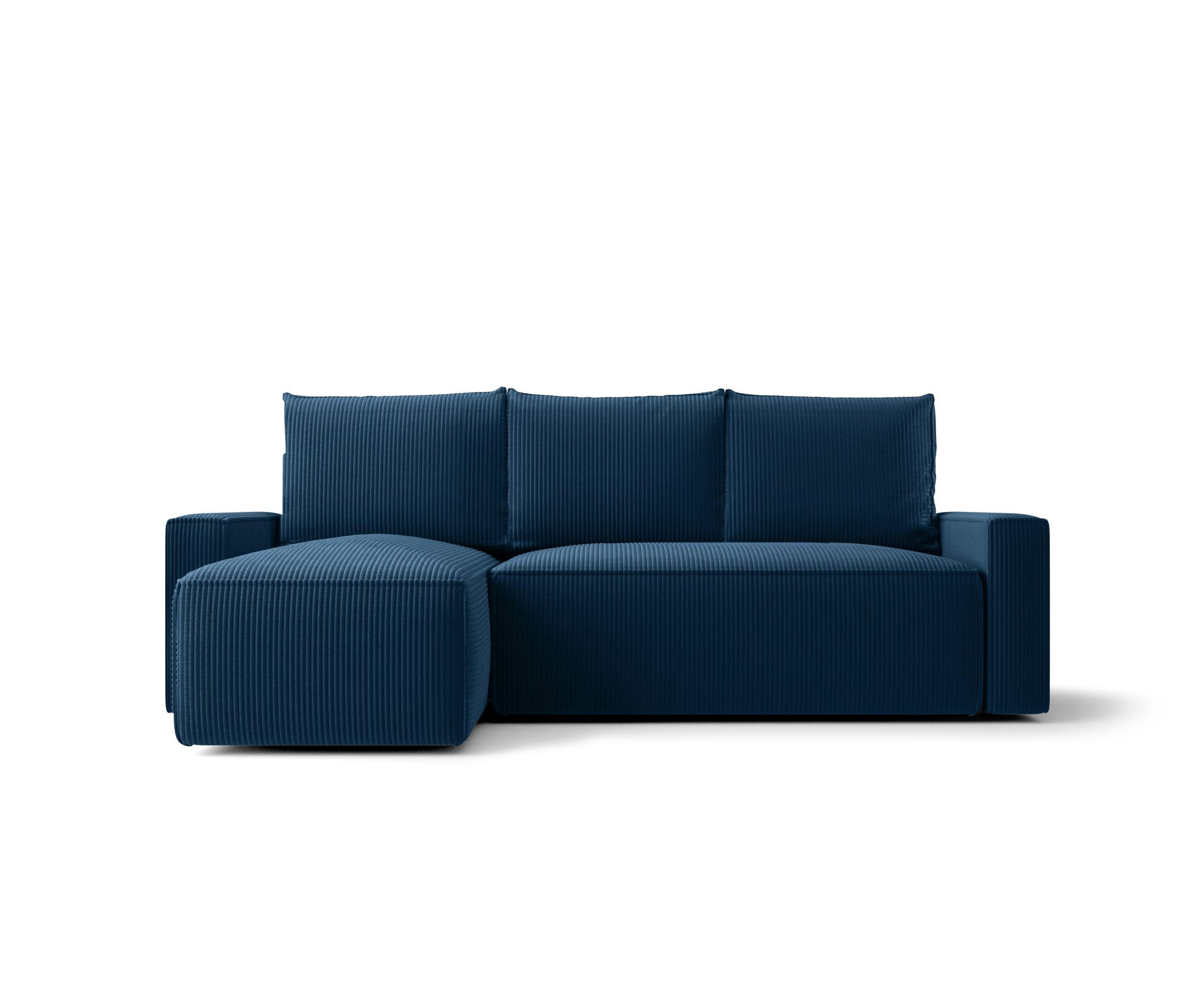 ECKSOFA mit Schlaffunktion SAVIO Poso 05 Links - Dunkelblau, Textil (232/140cm) - Bedante