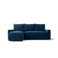 ECKSOFA mit Schlaffunktion SAVIO Poso 05 Links - Dunkelblau, Textil (232/140cm) - Bedante