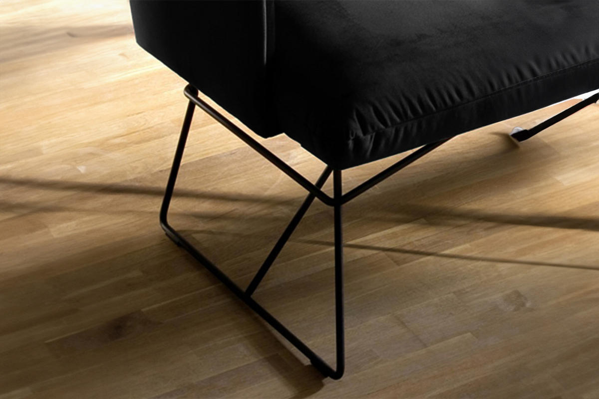 ESSZIMMERBANK CHARME Schwarz Velvet - Schwarz, Textil (246/85/68cm) - KAWOLA