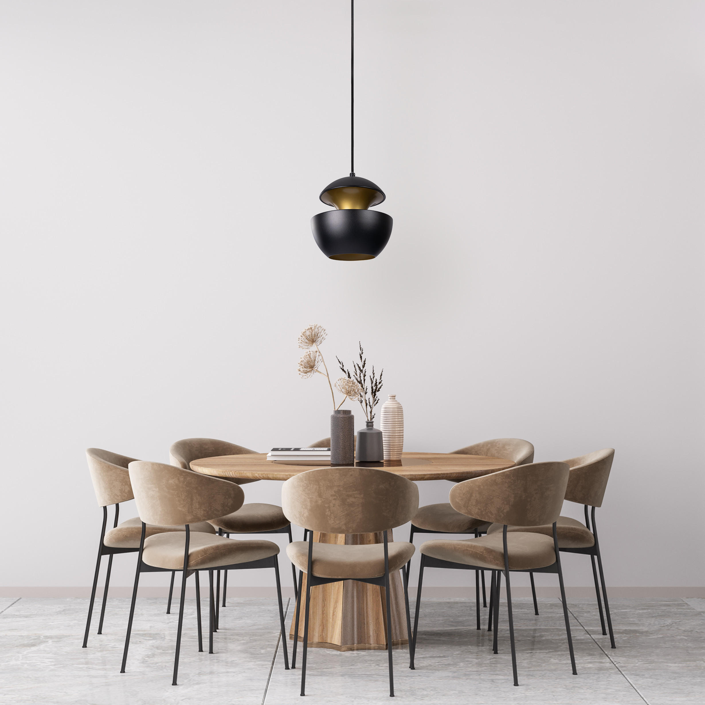 PENDELLEUCHTE Ben - Schwarz, Metall (20/20/20.4cm) - Paco Home