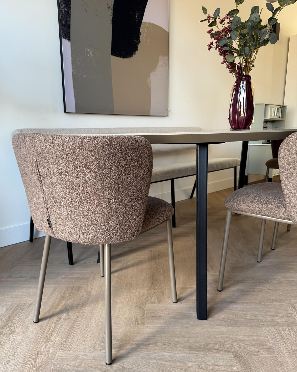 JÍDELNÍ ŽIDLE Hnědá Mina II - světle hnědá, textil (45/75/52cm) - Beliani