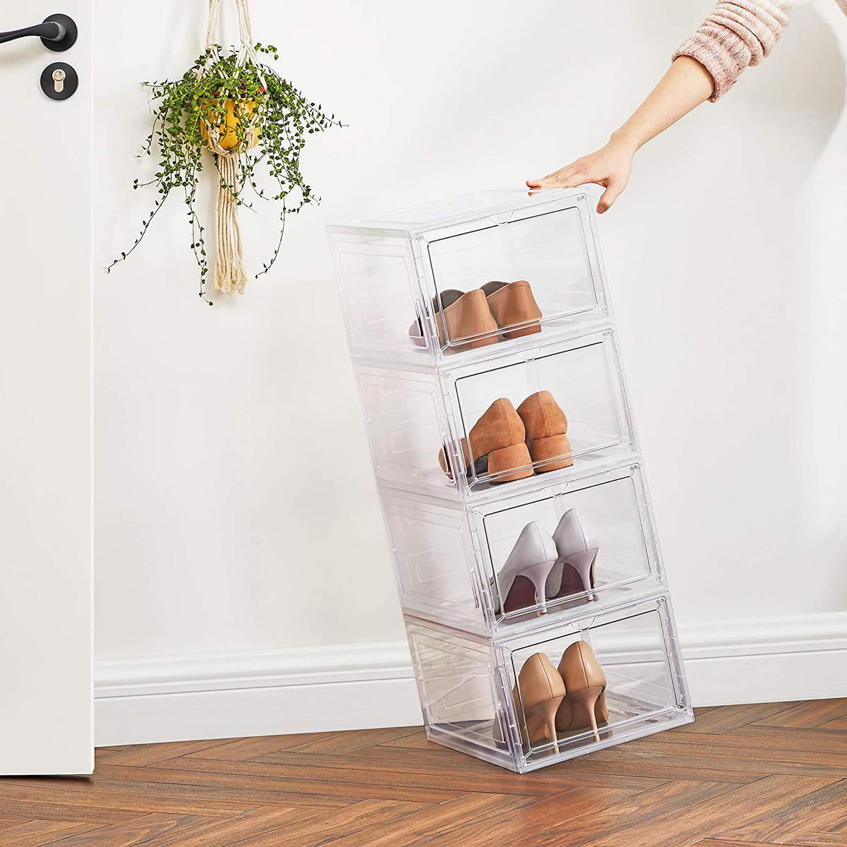 SCHUHBOX SCHUHORGANIZER 12ER-SET - Transparent, Kunststoff (33/25.5cm) - Hansiro