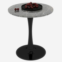 COUCHTISCH 70 cm Schwarz/Grau aus Kunstmarmor mit modernem Design - Grau, Stein (70/70/72cm) - OKMYHOME