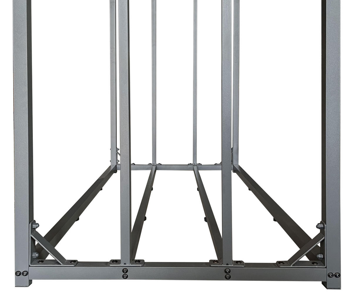 KAMINHOLZREGAL Außen Promo 185x70x185 cm Metall Anthrazit mit Wetterschutz Transparent 2,3 m³ / 3,5 SRM - Transparent/Anthrazit, Metall (185/185/70cm) - QUICK STAR