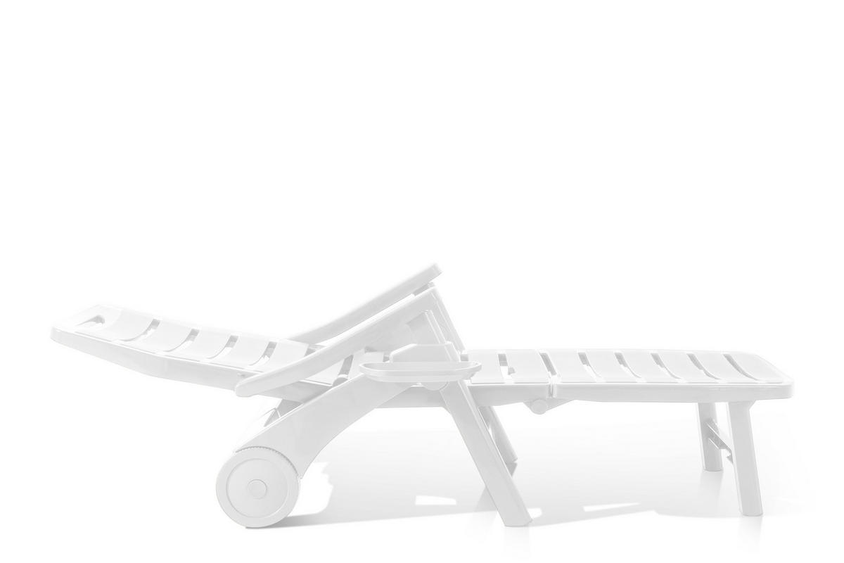 SONNENLIEGE TIDIA 2-tlg, Weiß - Weiß, Kunststoff (73/105/146cm) - KONSIMO®