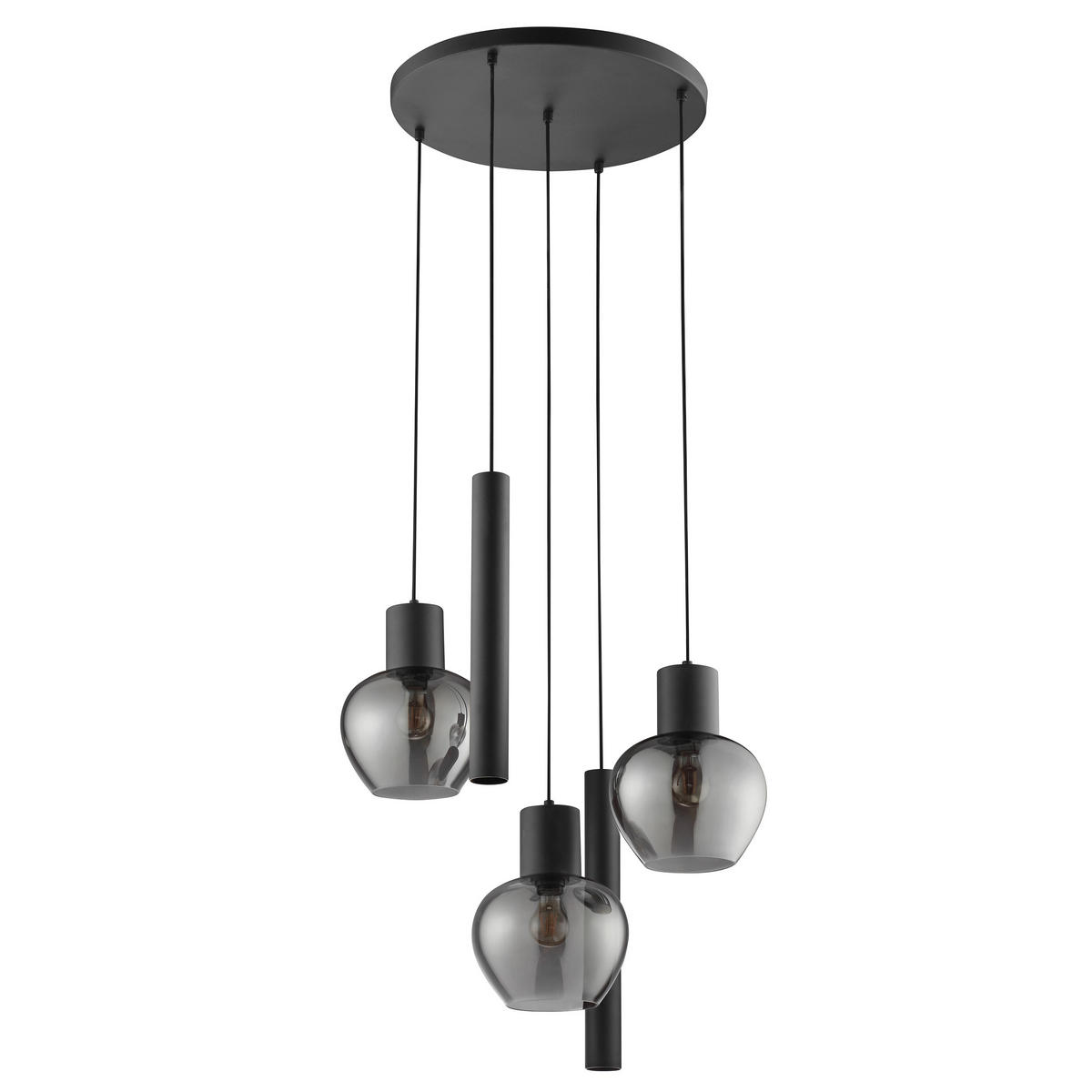 LED DECKENLEUCHTE Ligari Schwarz/Rauchglas 68/68/150 cm - Multicolor, Kunststoff (68/68/150cm) - Brilliant